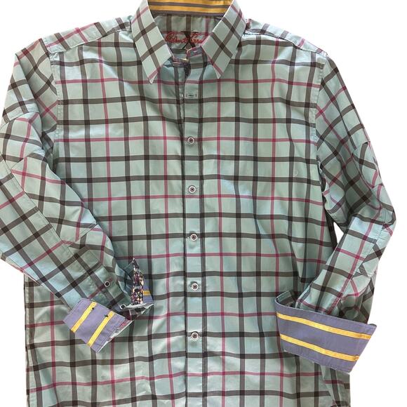 Robert Graham X Collection Men’s Shirt XL Blue Plaid Button Up LS Classic - Picture 5 of 13
